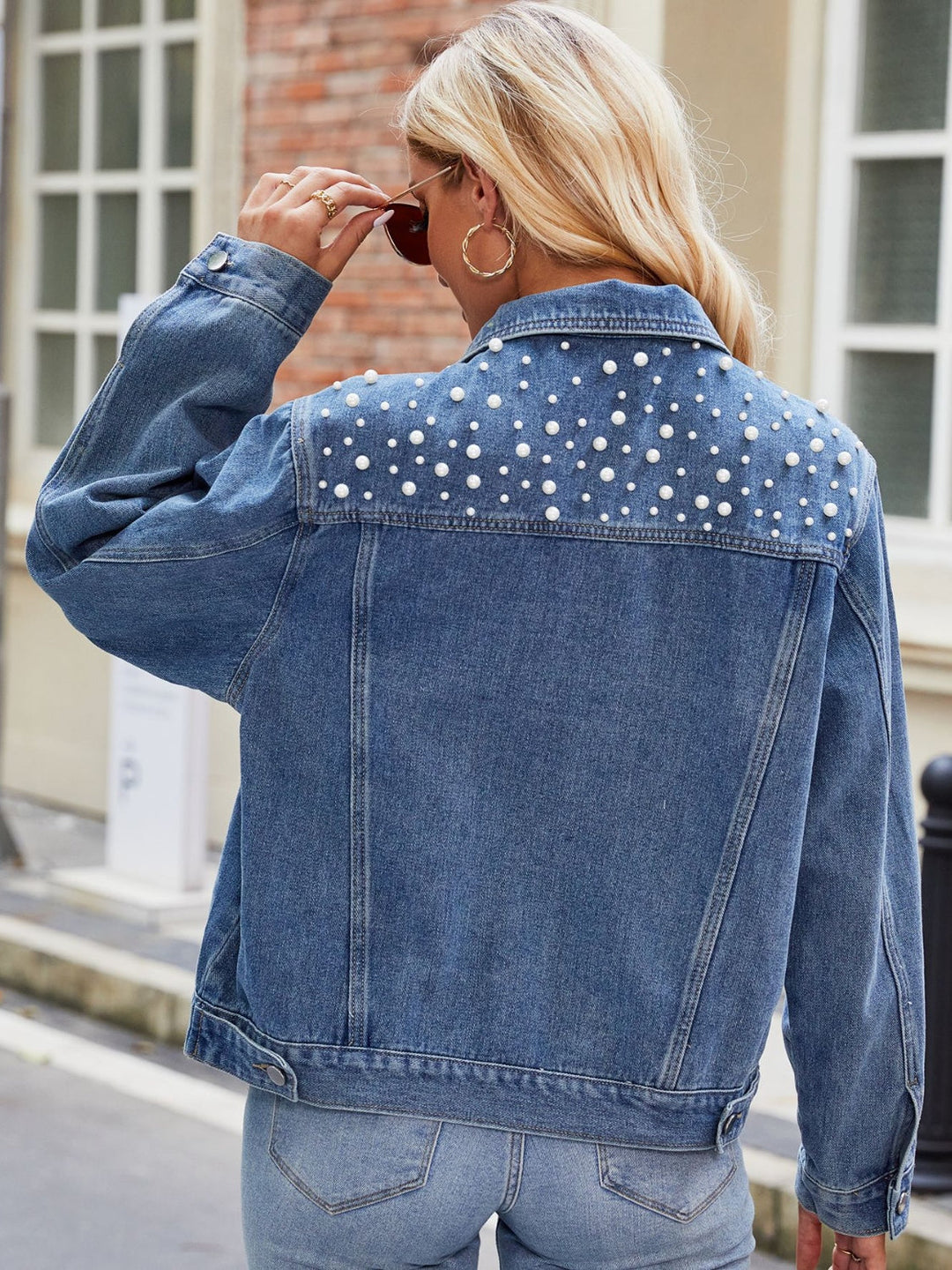 Stilla | Detaljeret Krave Langærmet Denim Jakke