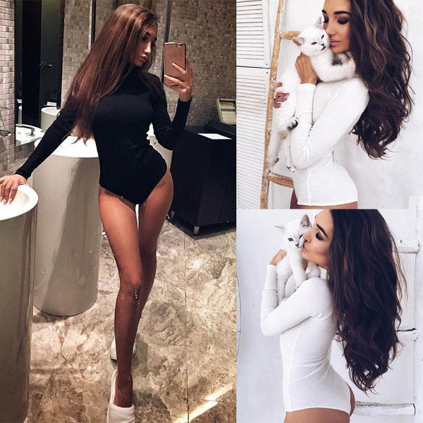 Dame Ståkrave Langærmet Bodystocking Stilla