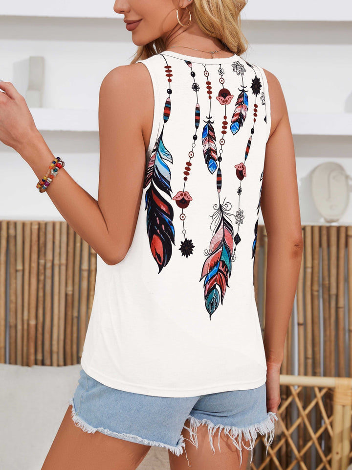 Stilla | Sommer Tanktop Med Print, Uden Ærmer, Let Og Åndbar