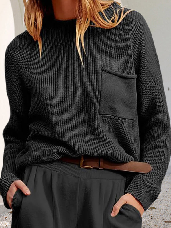 Stilla | Cozy, Afslappet Strik Sweater med Lommer