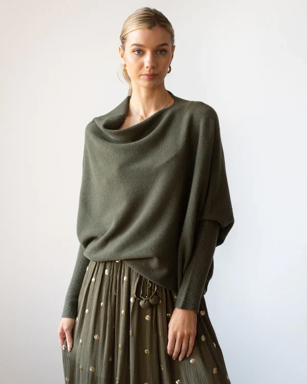 Stilla | Asymmetrisk Draperet Pullover