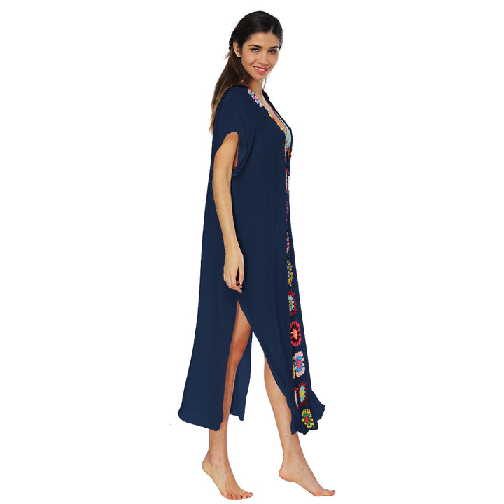 Femme Elegante Broderet Strand Kaftan Stilla
