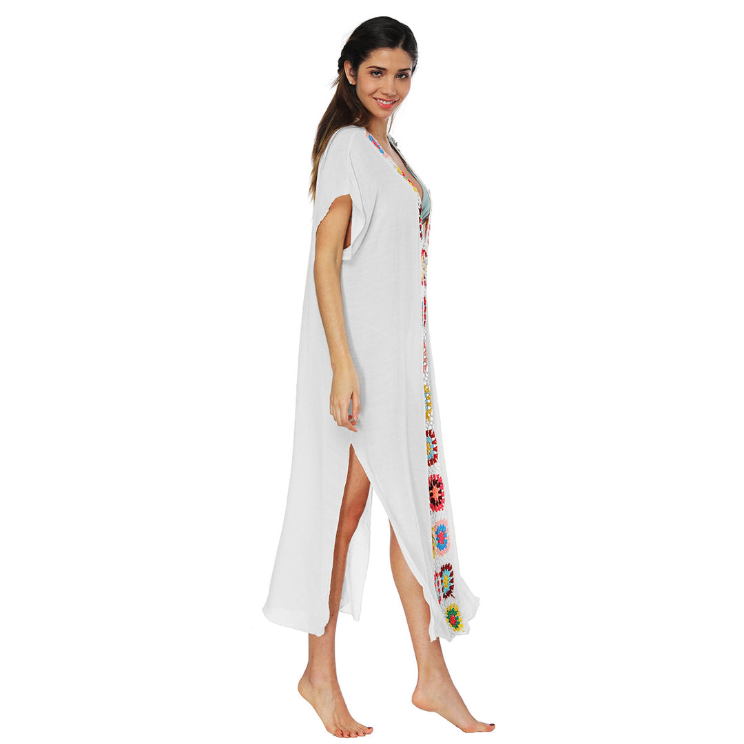 Femme Elegante Broderet Strand Kaftan Stilla