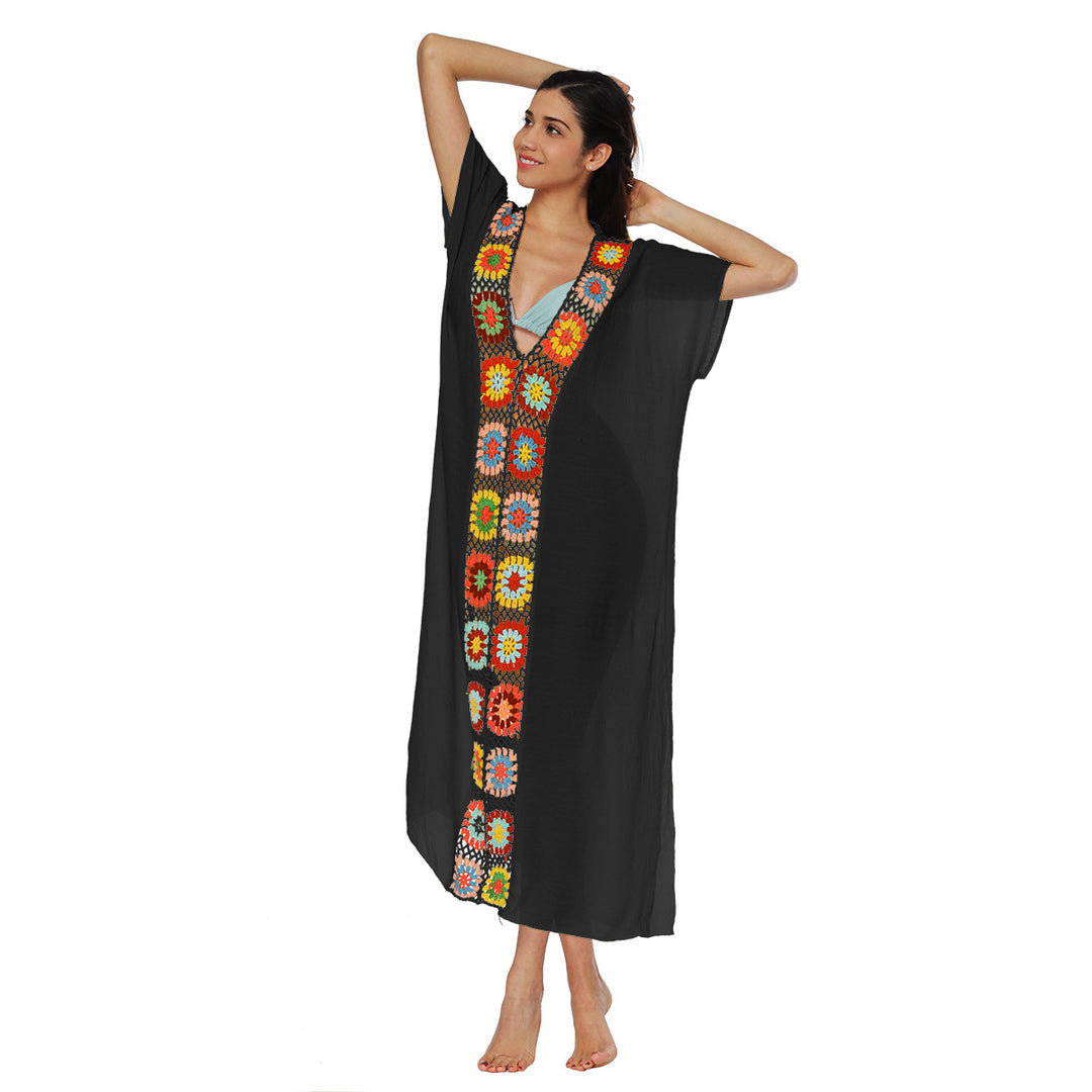 Femme Elegante Broderet Strand Kaftan Stilla