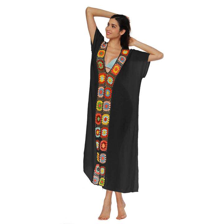 Femme Elegante Broderet Strand Kaftan Stilla