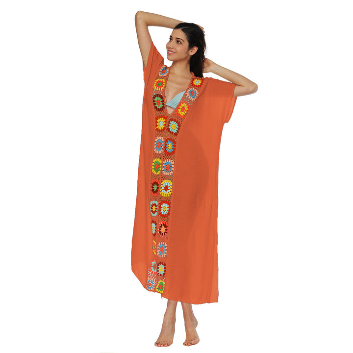 Femme Elegante Broderet Strand Kaftan Stilla