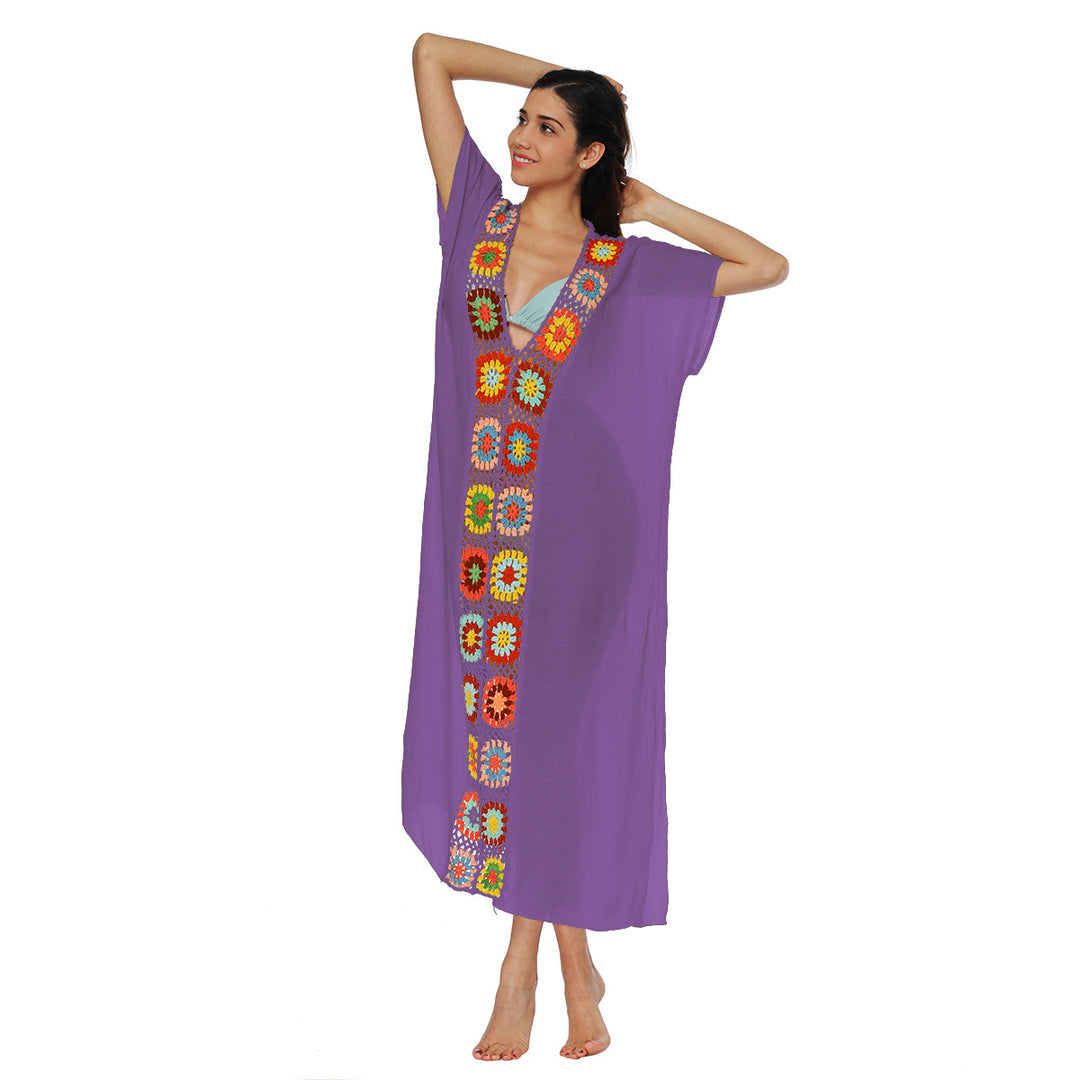 Femme Elegante Broderet Strand Kaftan Stilla