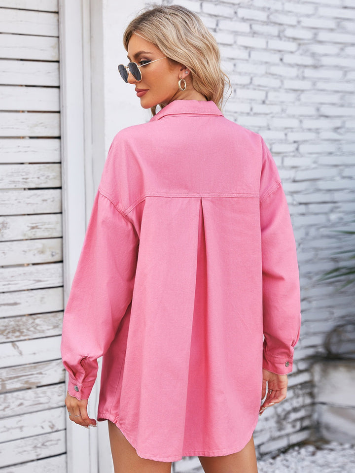Stilla | Snap Down Dropped Shoulder Denim Shacket