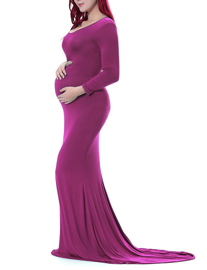 Elegant graviditetskjole til kvinder med off-shoulder design Stilla