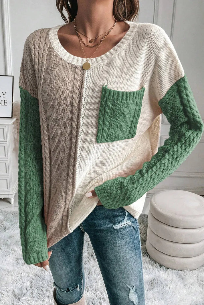 Stilla | Farveblok Strikbluse til damer