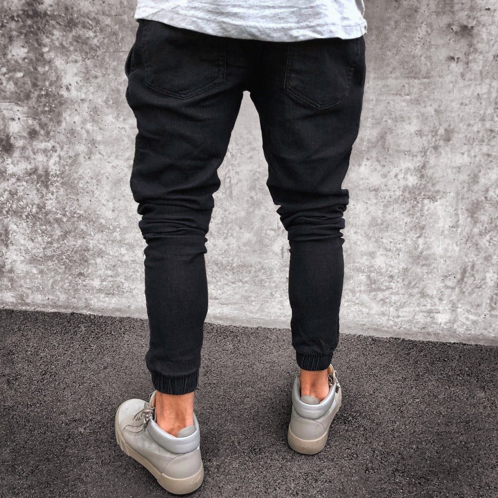 Herrer Komfortable Slim-Fit Joggingbukser med elastisk talje Stilla