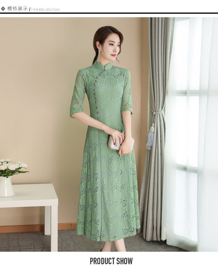 Stilla | Lace-Qipao Sommer Pigens Daglige Kjole