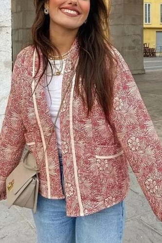Stilla | Print Løs V-Udskæring Cardigan Bomuldsjakke