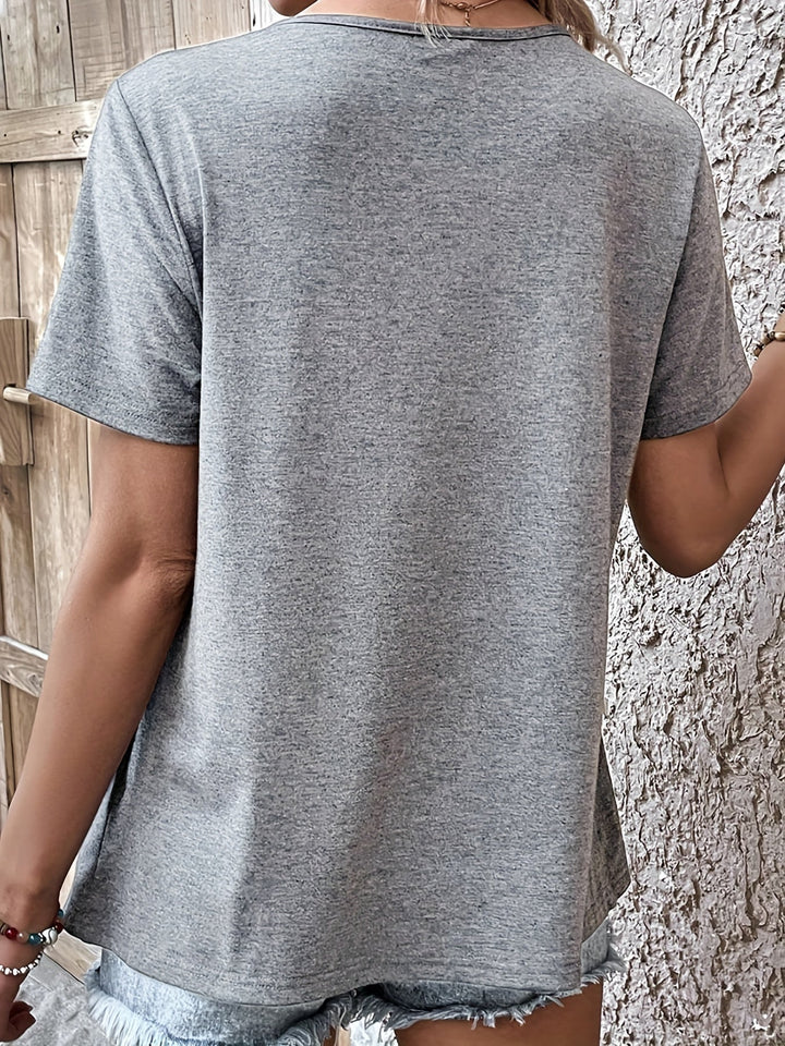 Stilla | Rynket Bluse Asymmetrisk Let Bluse Med Korte Ærmer