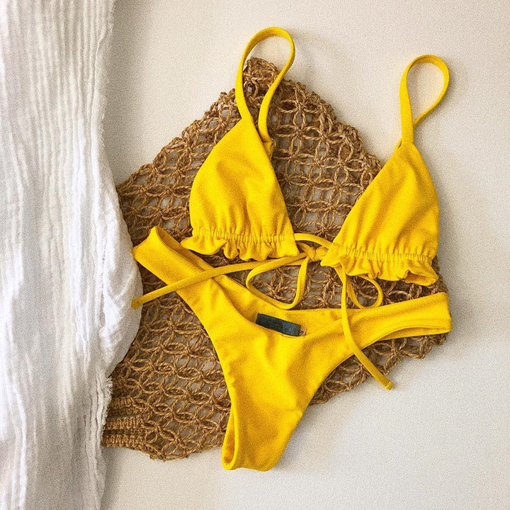 Dame Chic Triangel-Bikini med legende ruffles detaljer Skovae