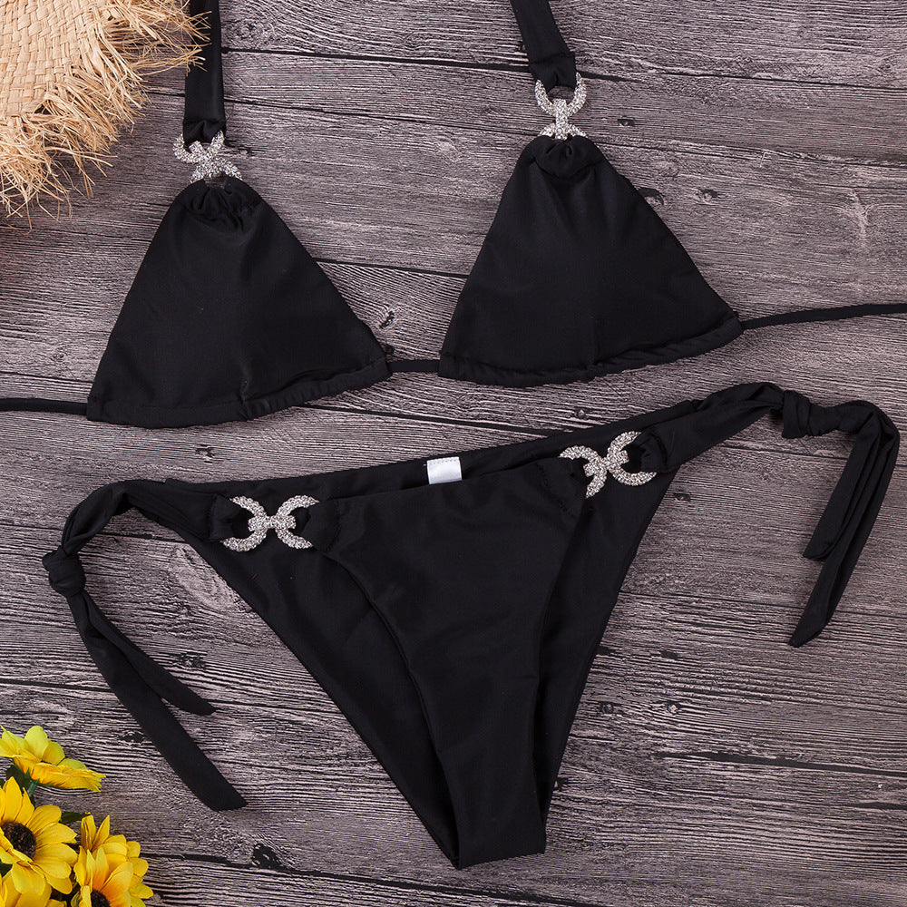 Dame Triangel-Bikini med funklende accenter Skovae
