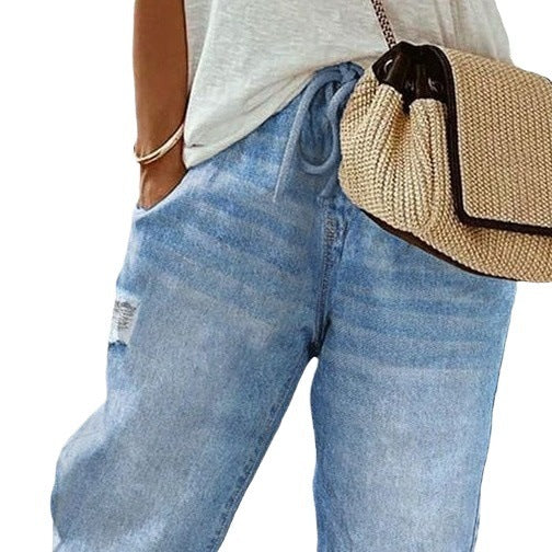 Stilla | Jeans Damer Med Lommer Og Elastisk Talje