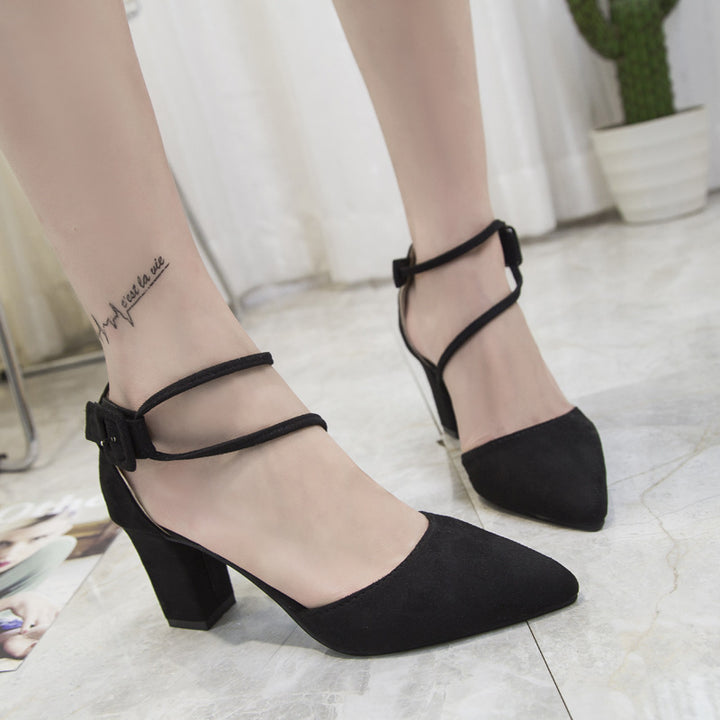 Dame elegante Slingback-pumper med transparente indsatser og fashionable rem Stilla