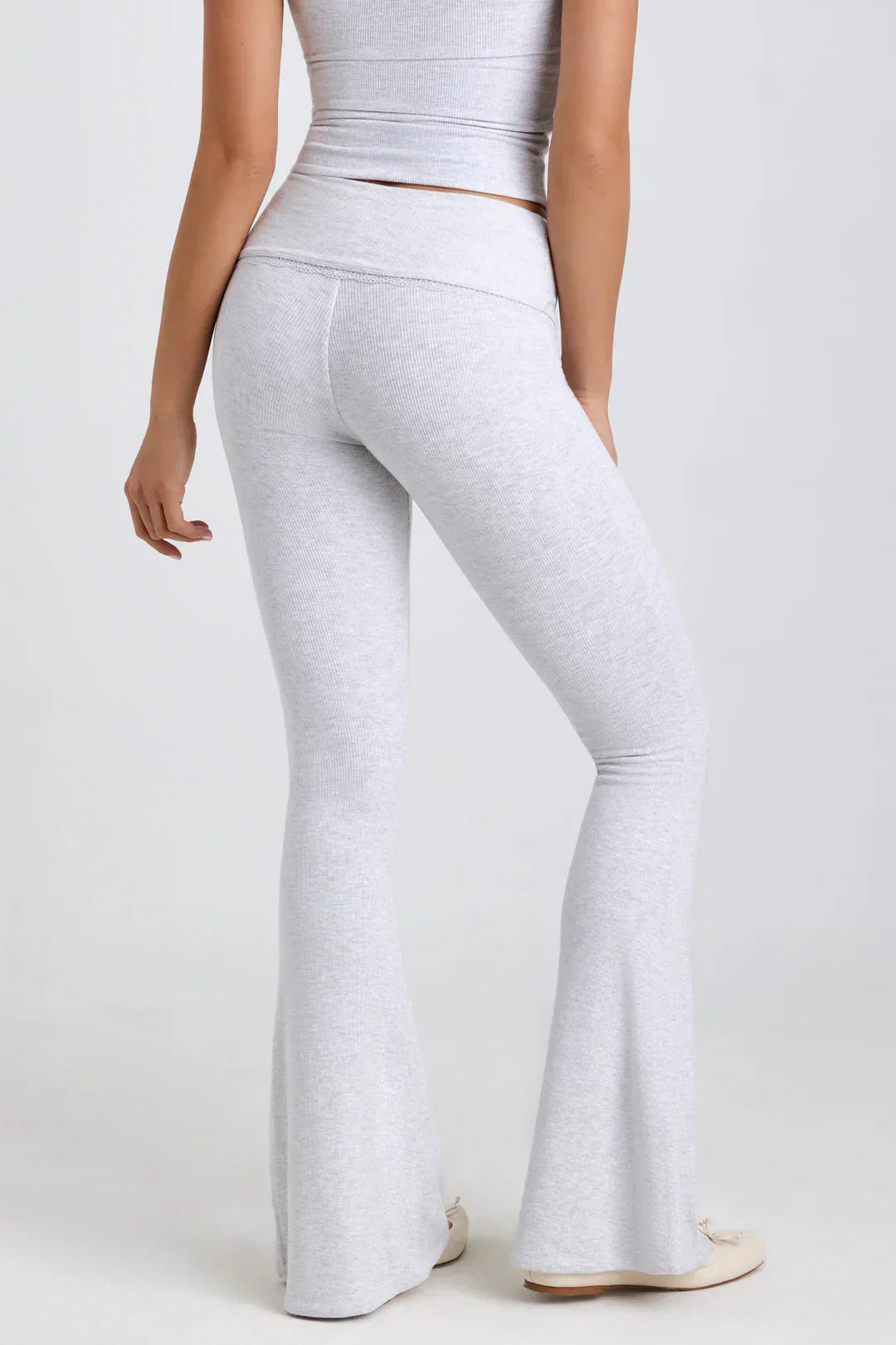 Stilla | Ribbet Modal Mid Rise Blusset Top Og Bukser