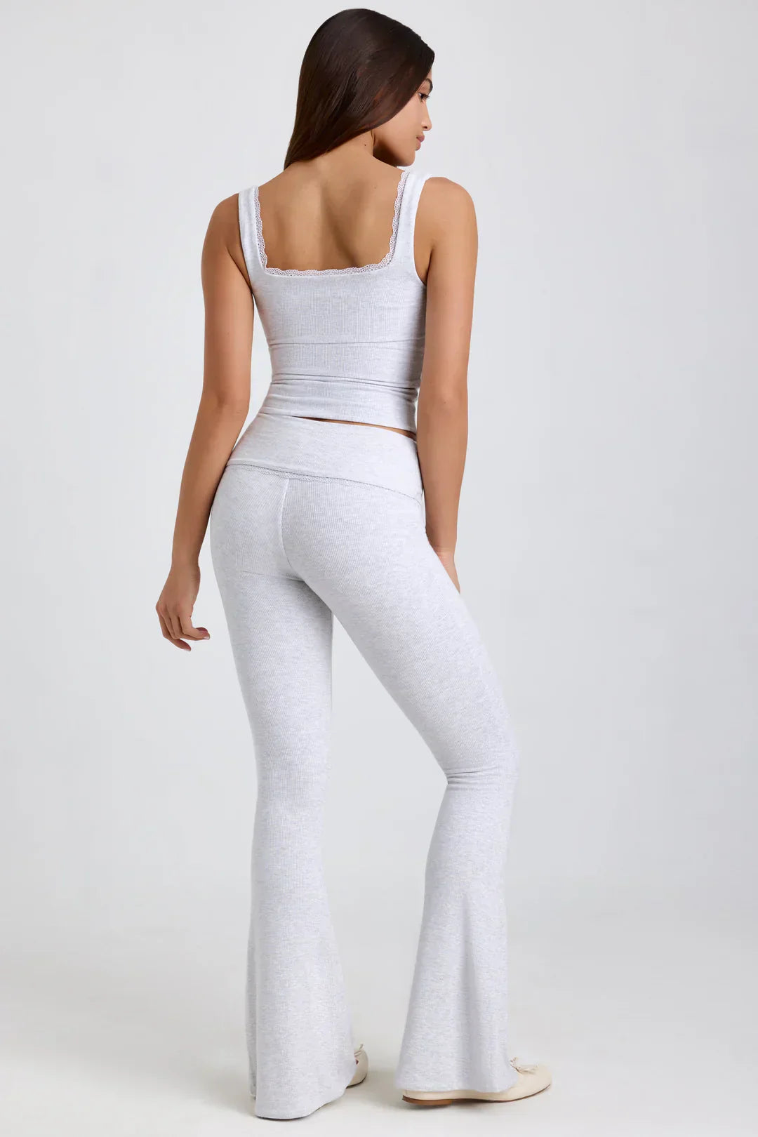 Stilla | Ribbet Modal Mid Rise Blusset Top Og Bukser