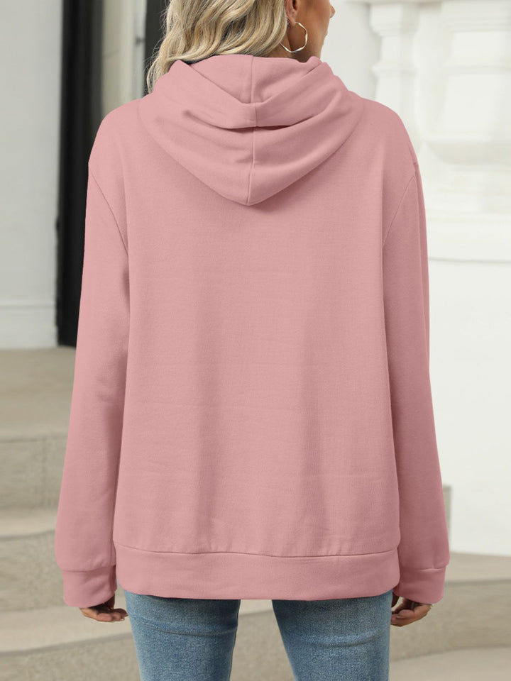 Stilla | Hættepullover med lommer og lange ærmer