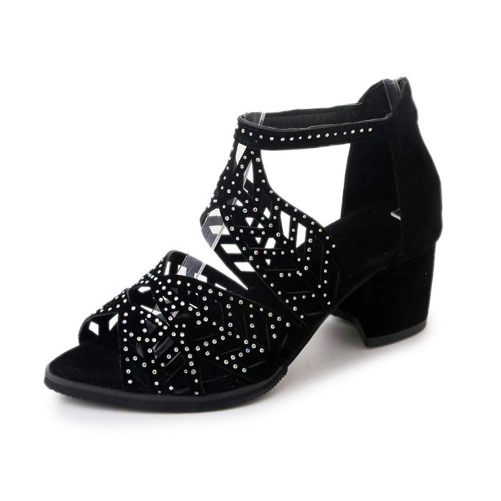 Dame High-Heel Sandaler med fashionable Cut-Out-design og glitrende accenter Stilla