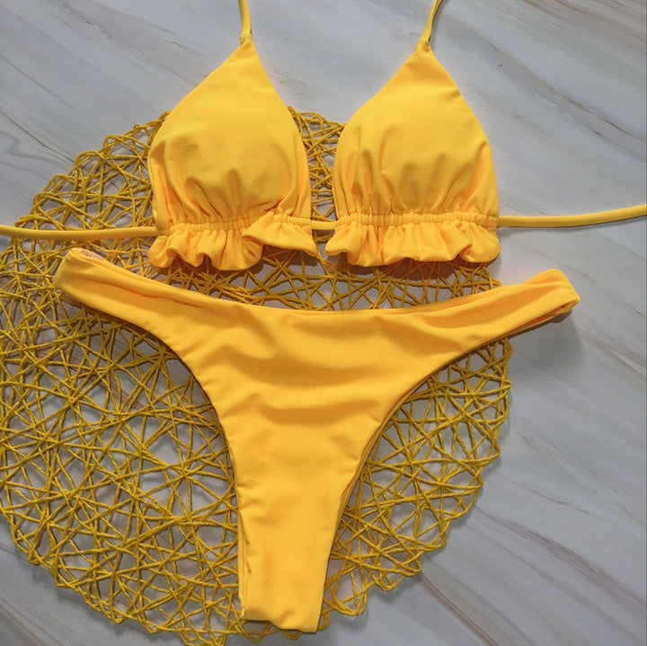 Dame Chic Triangel-Bikini med legende ruffles detaljer Skovae