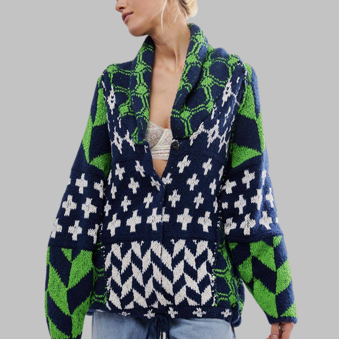 Stilla | Cozy Soft Jakke med Moderne Geometriske Mønstre