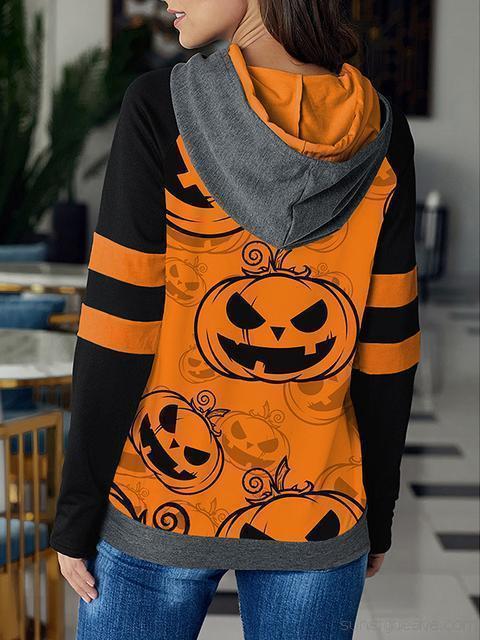 Stilla | Halloween Græskar Print Snortrøje
