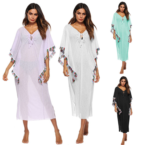 Lettere fringing strandovergang kaftan til damer Stilla