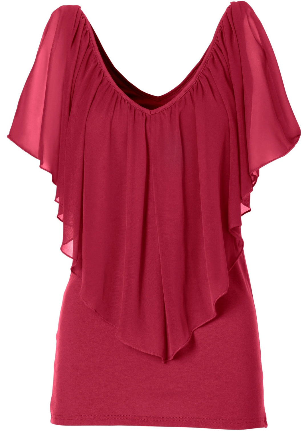 Dame Chiffon-overlay-bluse Stilla