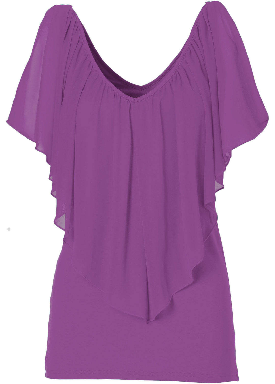 Dame Chiffon-overlay-bluse Stilla