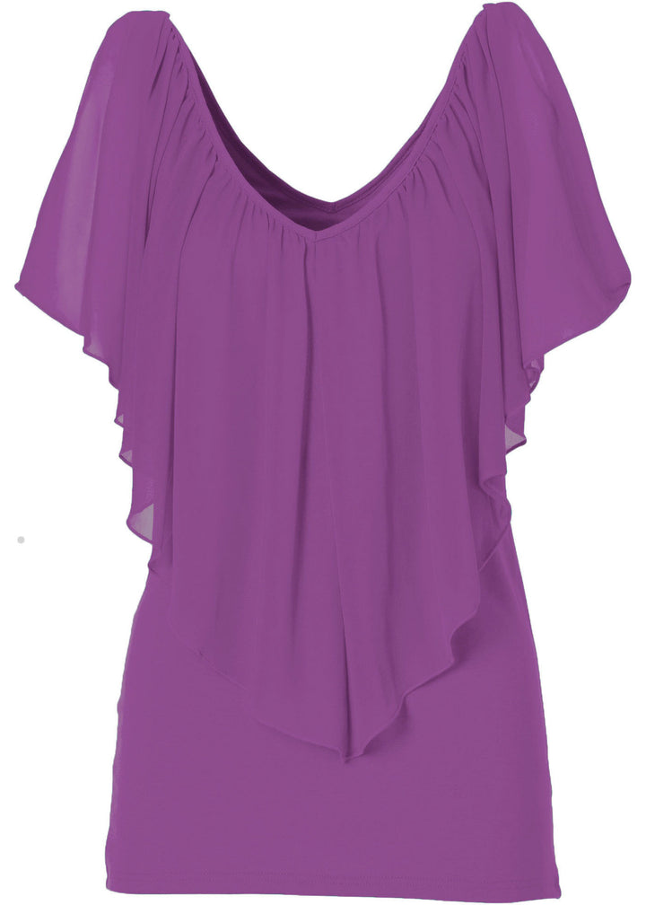 Dame Chiffon-overlay-bluse Stilla