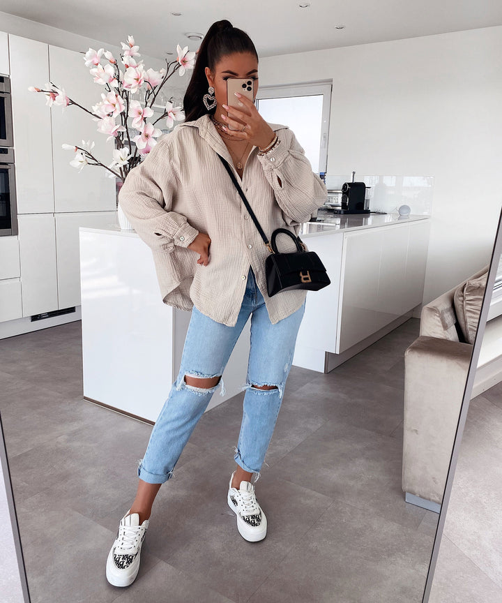 Stilla | Let Musselin Bluse Beige