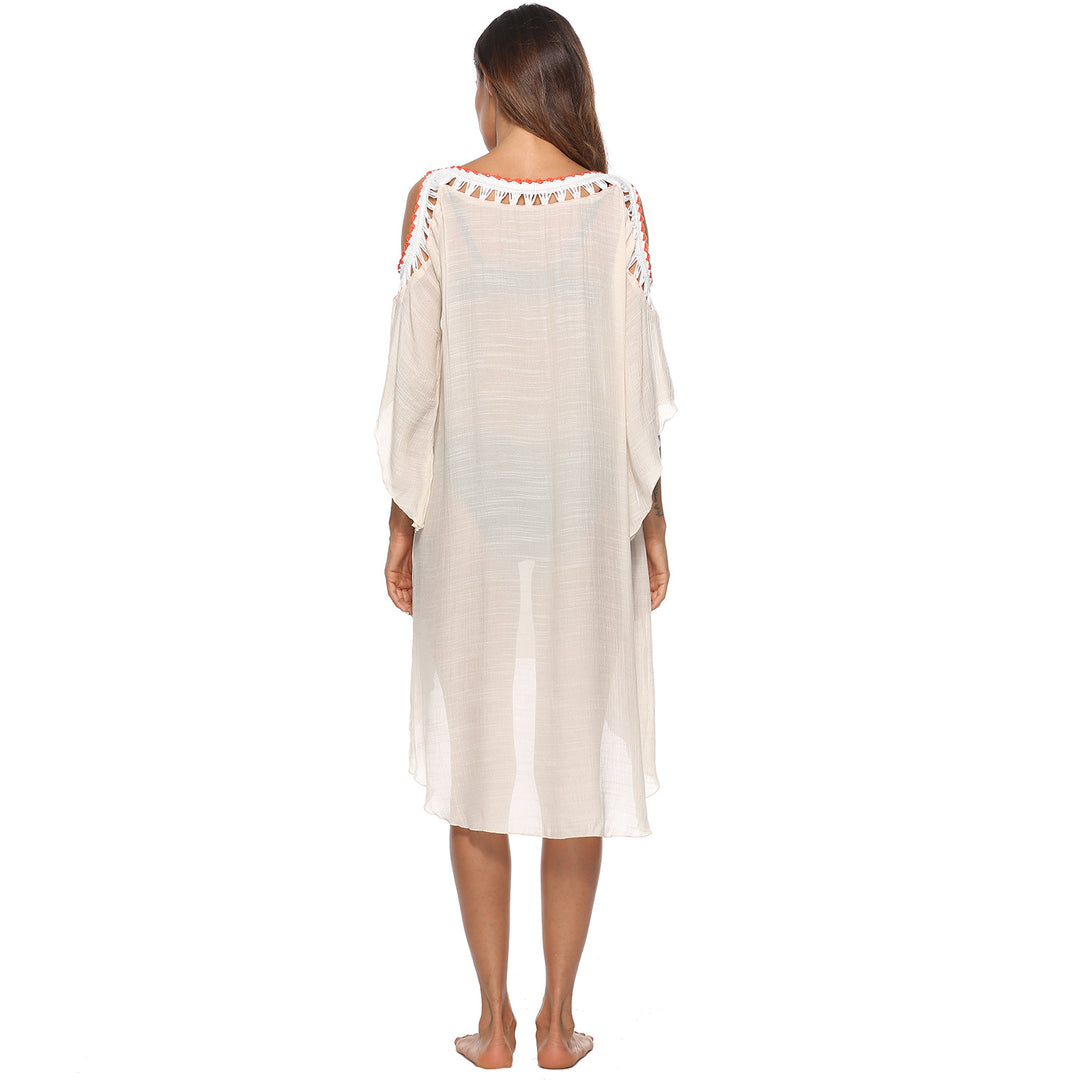 Damer Elegante Broderet Strand-Cover-Up Kjole Stilla