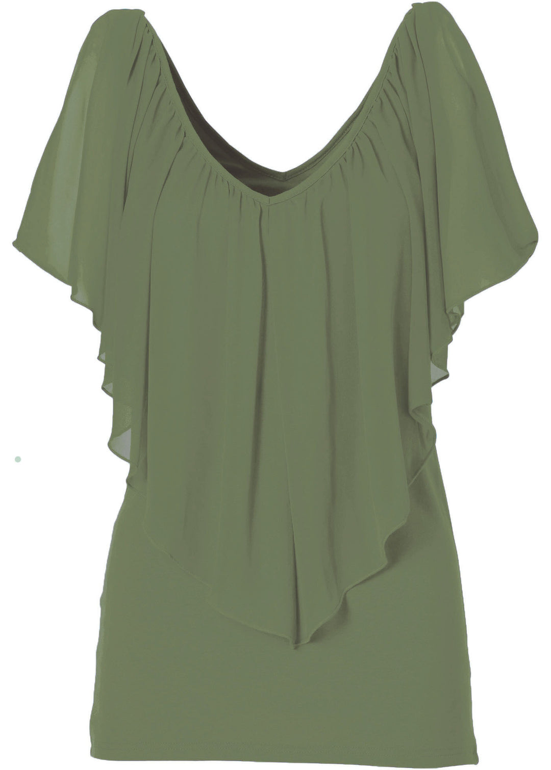 Dame Chiffon-overlay-bluse Stilla