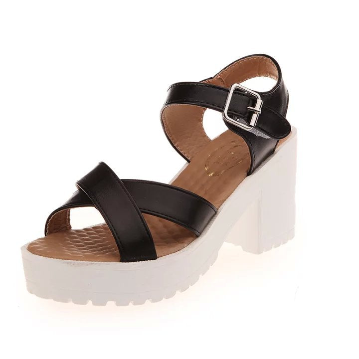 Dame Plateau-sandaler med justerbar rem og skridsikker sål Stilla