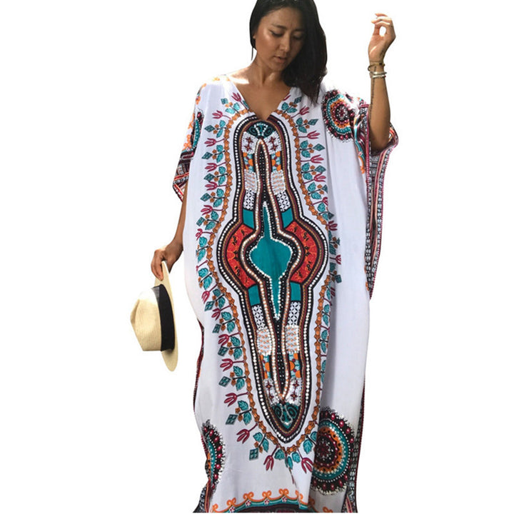 Dame Oversize Kaftan med livlige broderier Stilla