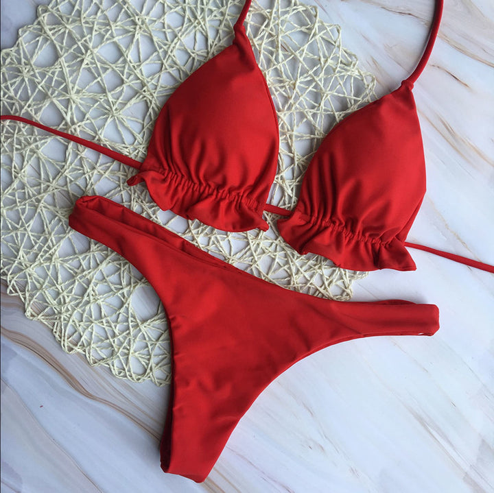 Dame Chic Triangel-Bikini med legende ruffles detaljer Skovae