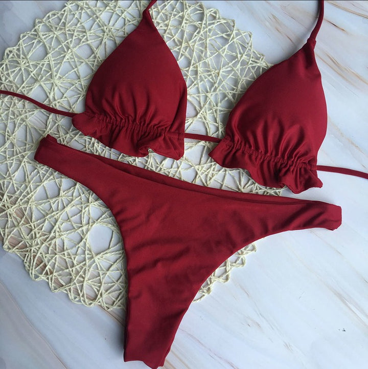 Dame Chic Triangel-Bikini med legende ruffles detaljer Skovae