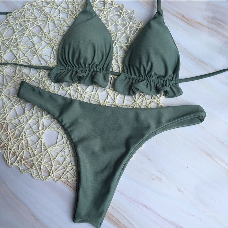 Dame Chic Triangel-Bikini med legende ruffles detaljer Skovae
