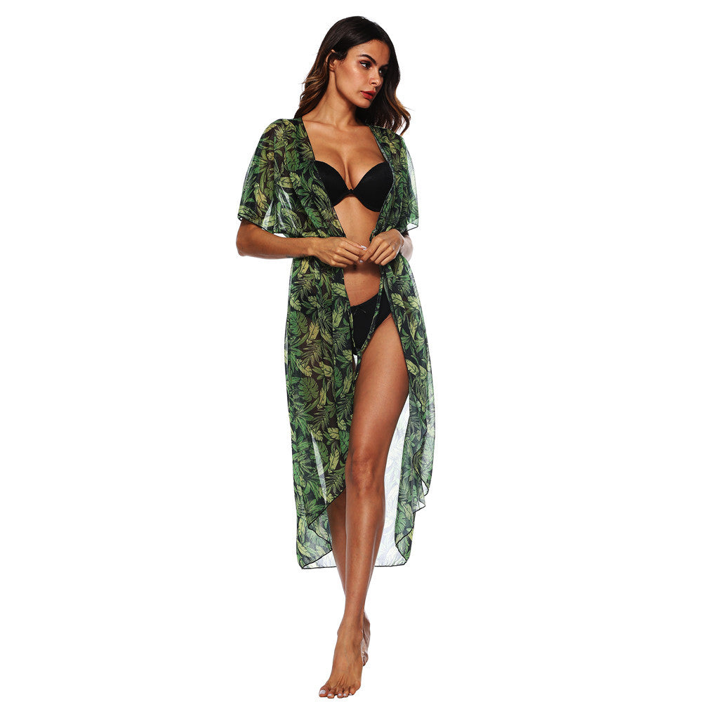 Femme Transparent Floral Kimono Overdel Stilla