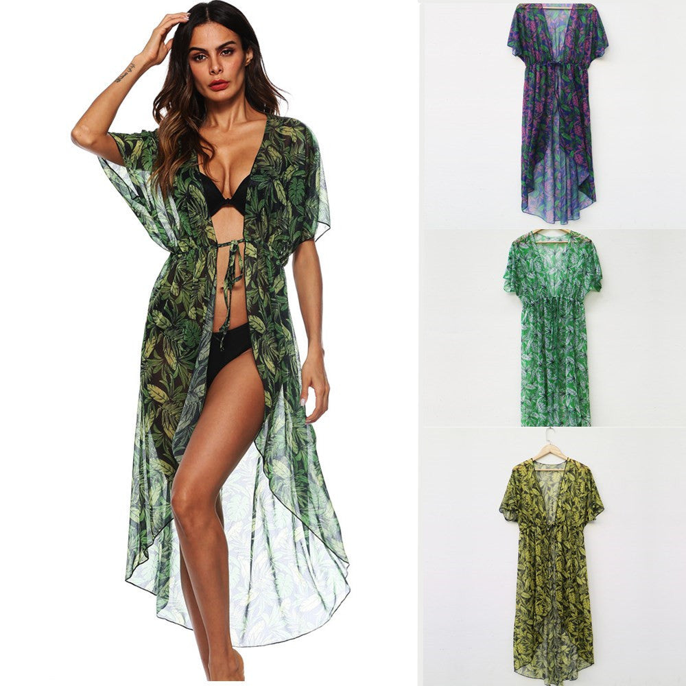 Femme Transparent Floral Kimono Overdel Stilla