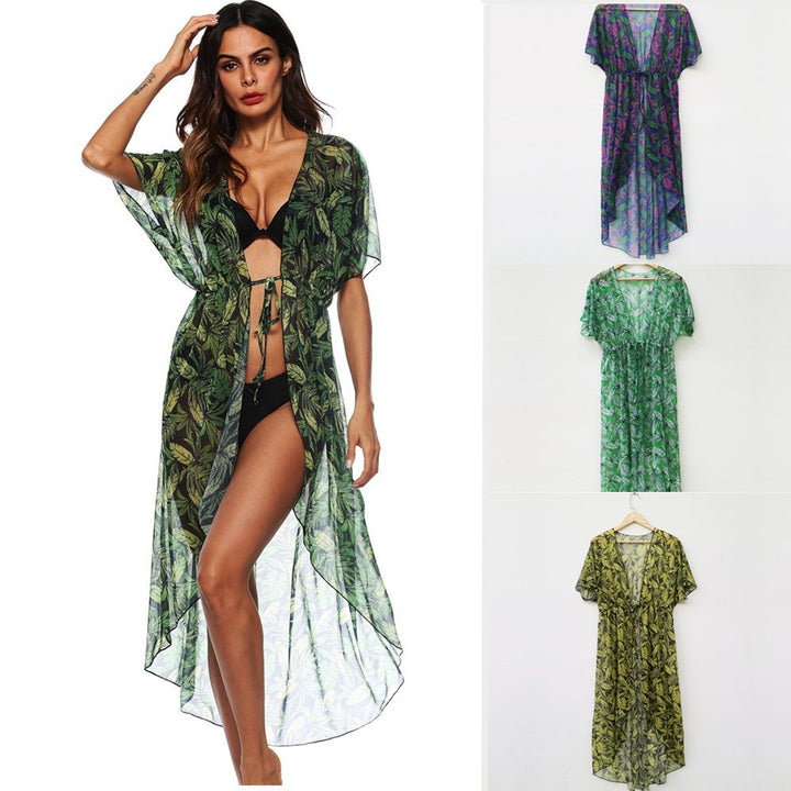 Femme Transparent Floral Kimono Overdel Stilla