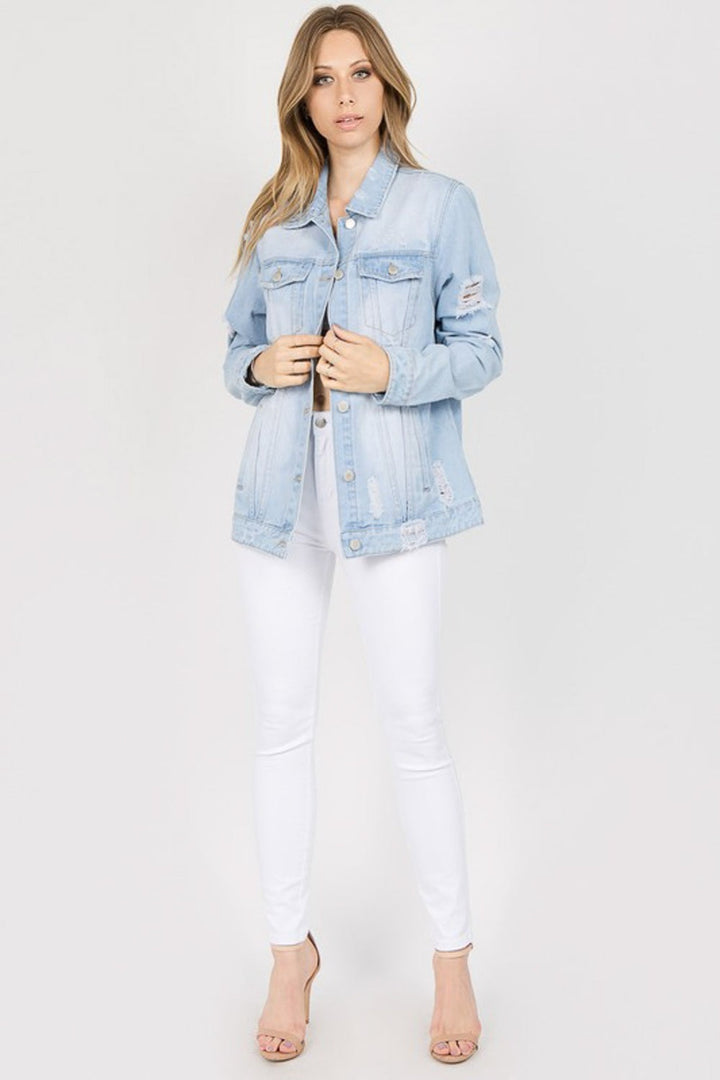 Stilla | Bazi Bogstaves Patched Slidt Denim Jakke