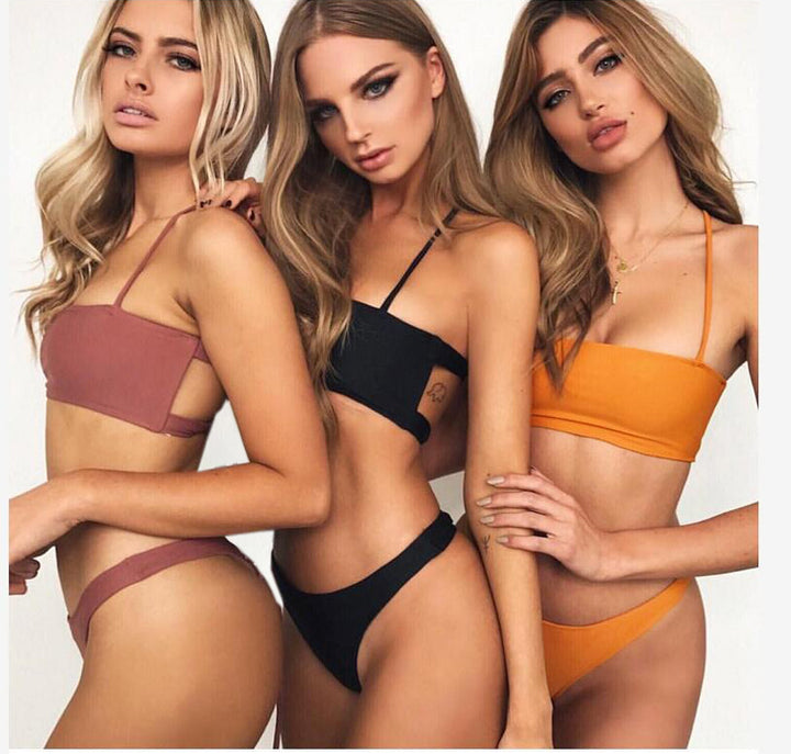 Dame bikini sæt med minimalistisk design og justerbare stropper Stilla
