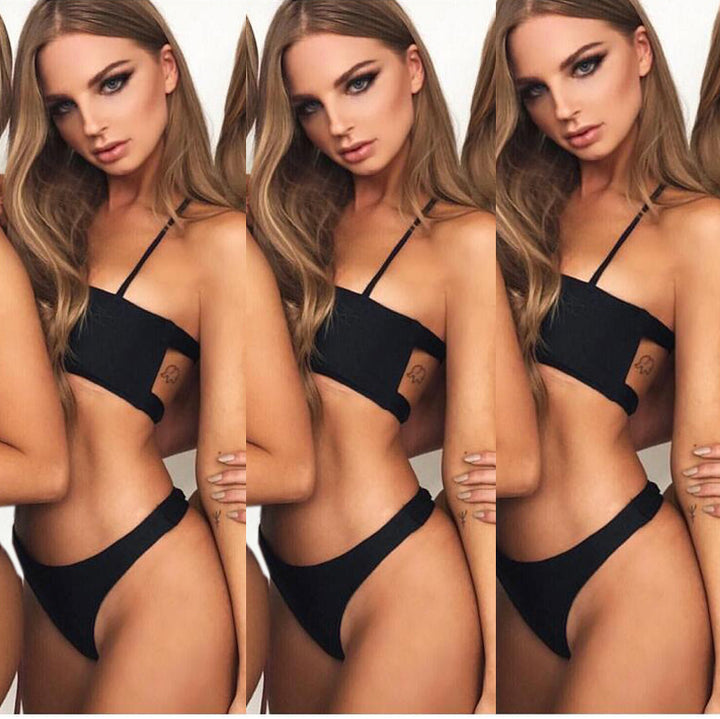 Dame bikini sæt med minimalistisk design og justerbare stropper Stilla