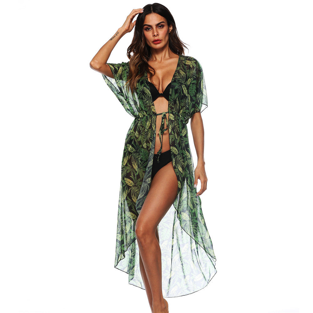 Femme Transparent Floral Kimono Overdel Stilla