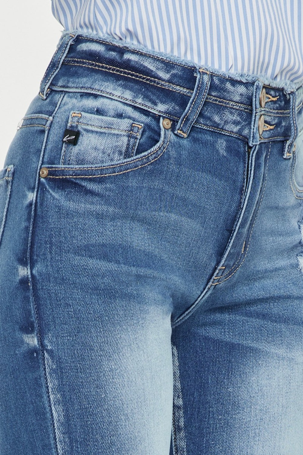 Stilla | Slidt rå kant høj talje jeans