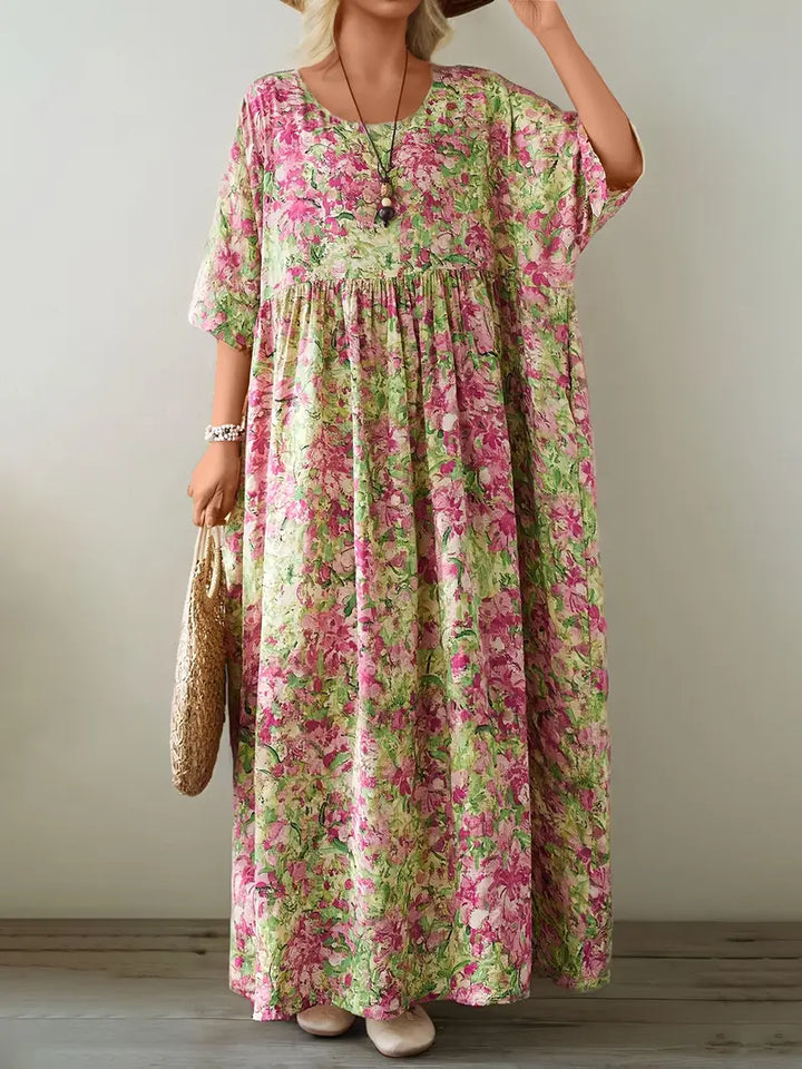 Stilla | Boho Maxi Kjole Med Blomstertryk